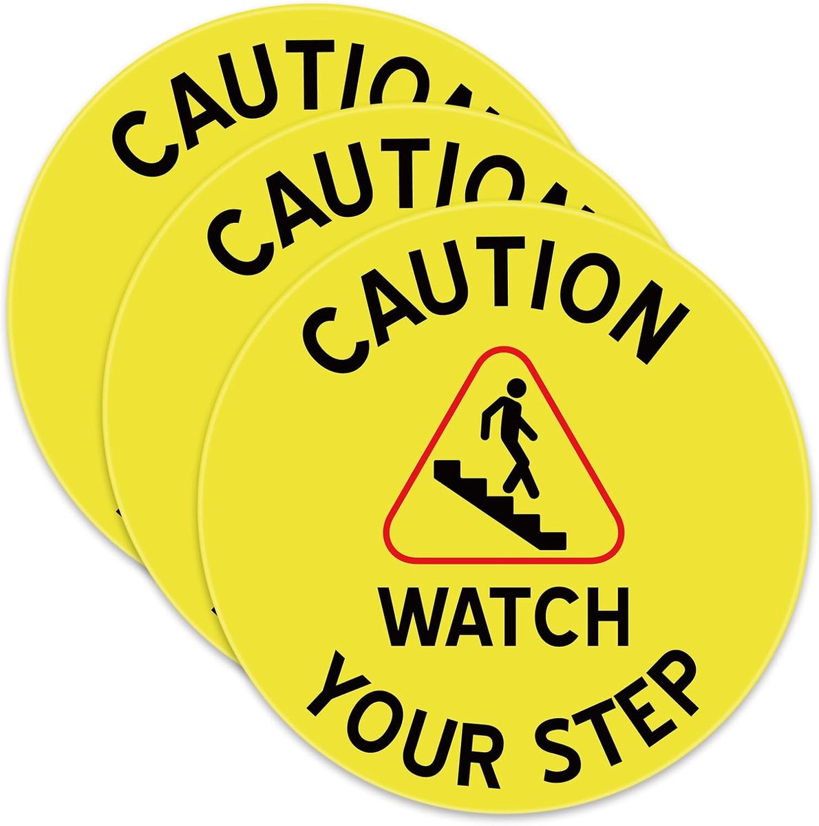 3 Stuks "Caution Watch Your Step" Bord, Geel Veiligheidsborden Acryl Sticker Waarschuwingsbord Zelfklevend Waarschuwingsmarkering voor Kantoren Restaurants Trappen
