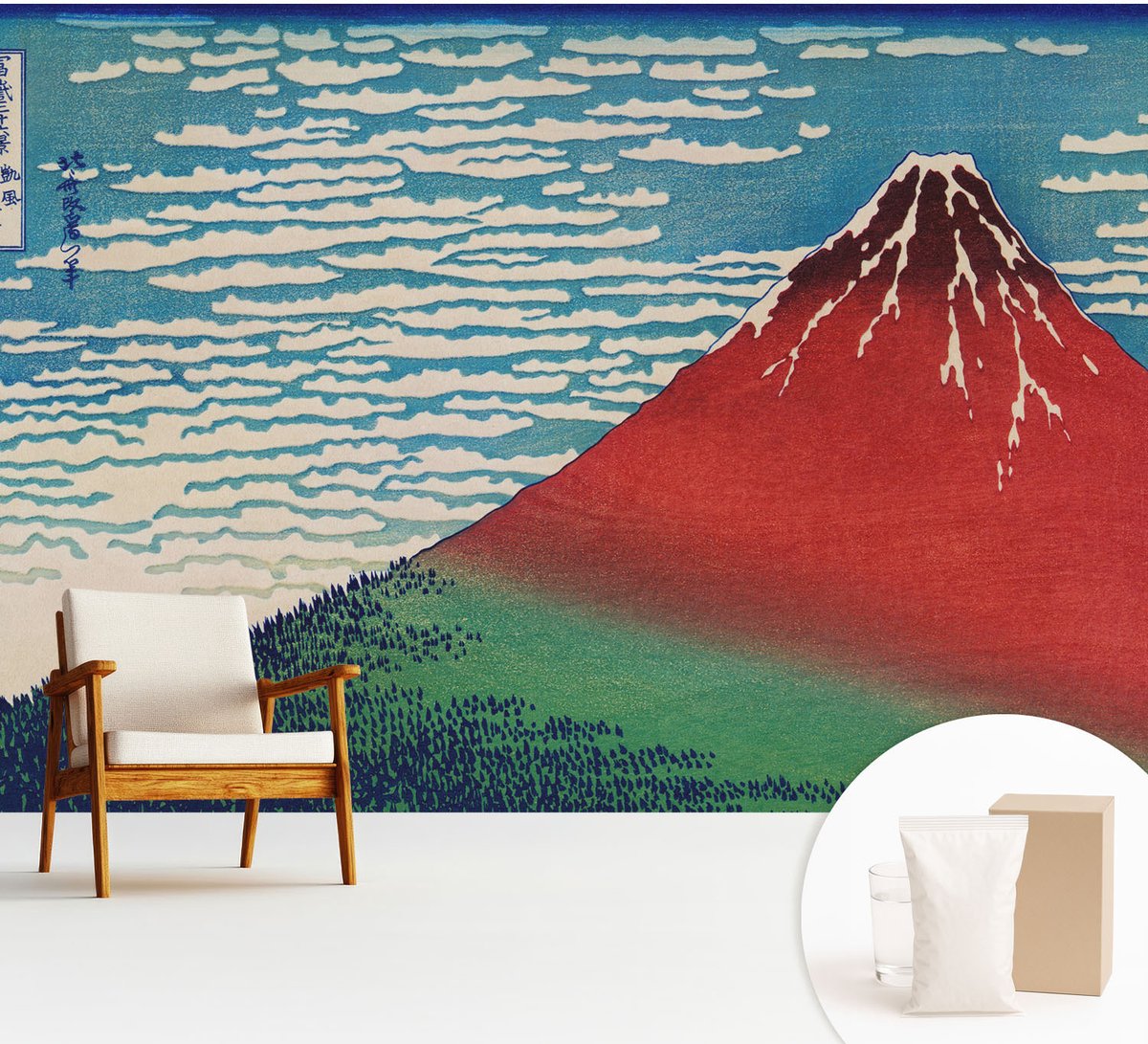 Wallfluent Fotobehang - Rood Vliesbehang - 312x219 cm - Rode Berg Fotobehang Vlies - Woonkamer behang Landschappen - Muurschildering - Woonkamer behang