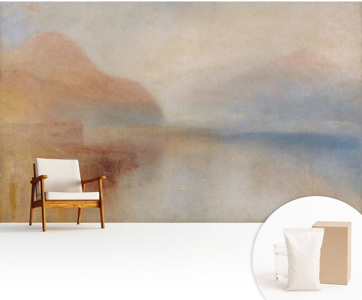 Wallfluent Fotobehang - Romig Vliesbehang - 416x254 cm - Etherisch Landschap Muurschildering - Slaapkamer behang Landschappen - Fotobehang Vlies - Gang behang
