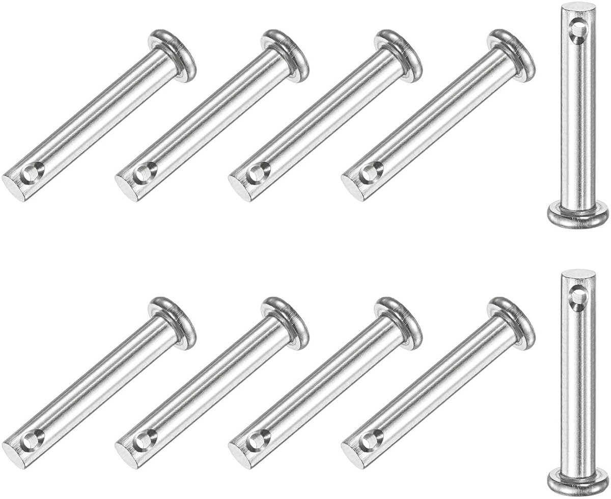 10 stuks vorkpennen met één gat, M5 x 30 mm, platte koppennen van roestvrij staal 304, vaste onderdelen, bootaccessoires, scharnierpennen