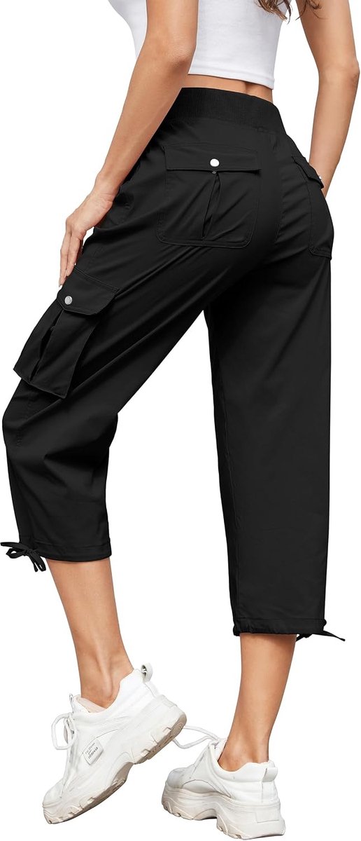3/4 broek voor dames, zomer, casual, cargobroek, capribroek, joggingbroek, comfortabel, stretch, licht, outdoor, sport, reizen, wandelbroek, met 6 zakken