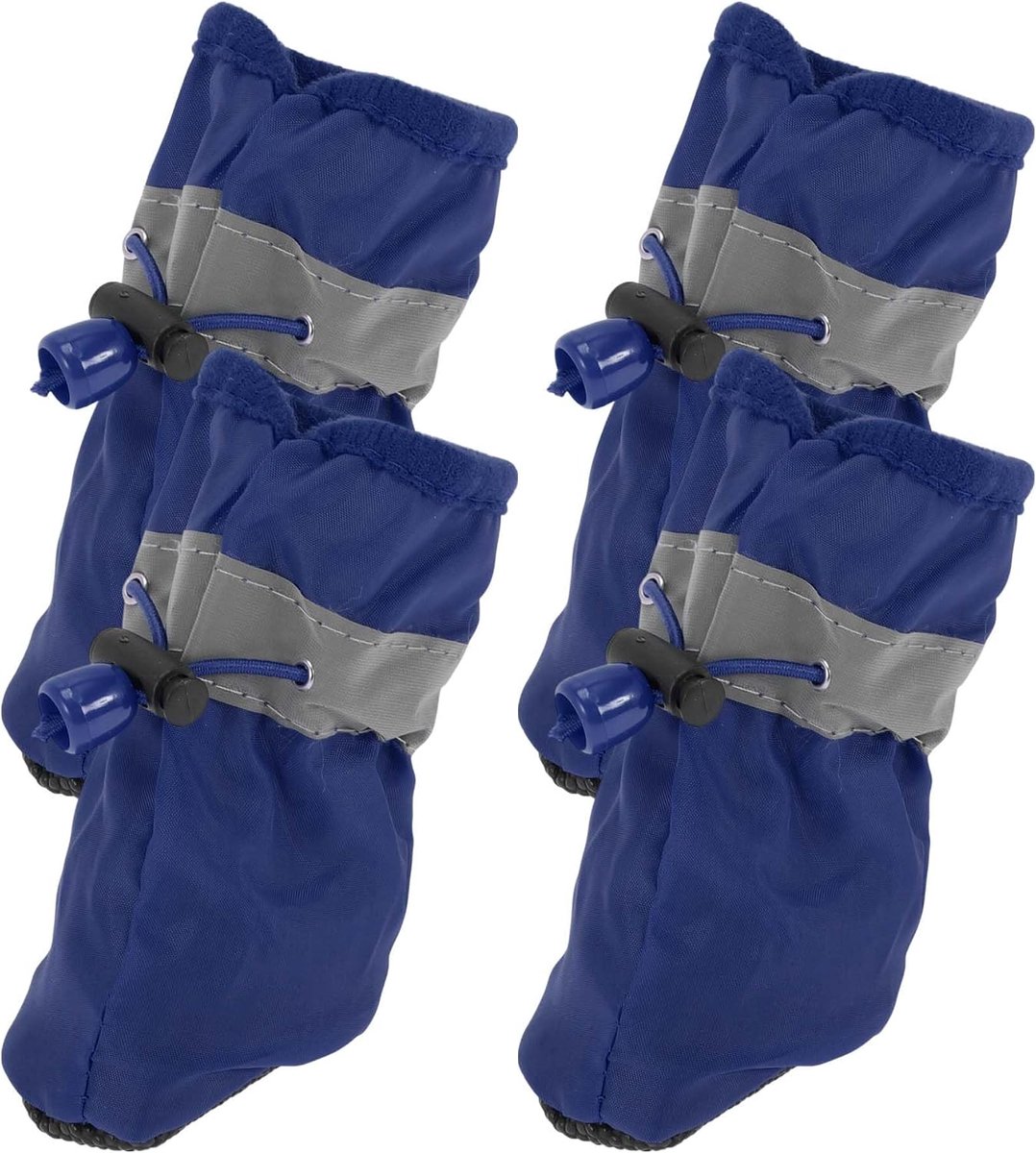 4 stuks pootbeschermers voor honden, pootbescherming, hondenschade, waterdichte sokken, hondenschoenen met verstelbare riem, voor binnen en buiten, maat 5, blauw