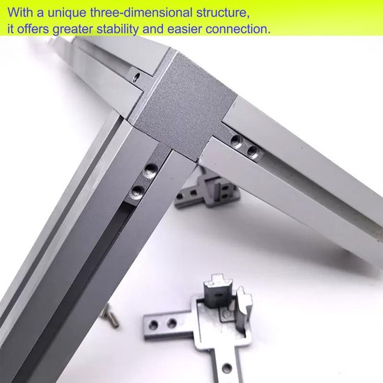 Profielverbinder, 3030, hoekverbinder, 3-weg hoekverbinding, houder, hoekhouder met schroeven voor Europese standaard, 8 mm, T-groef, aluminium extrusieprofiel, 4 stuks (3030) — afbeelding 4