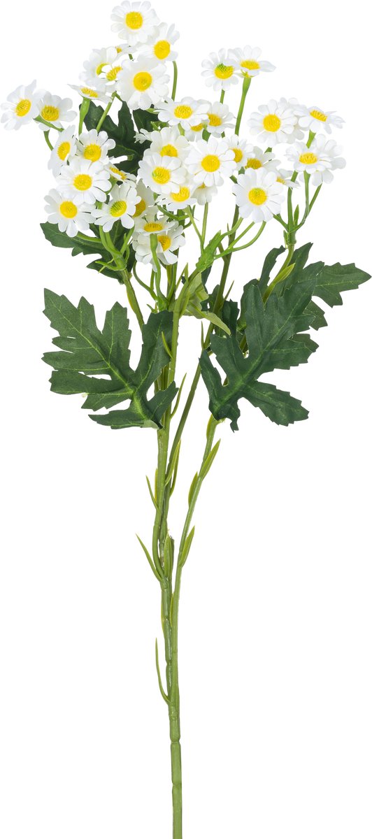 Easyplants | Kunstbloem Daisy Mini 61 cm wit | Zijde | Nepbloemen | wit | Onderhoudsvrij | Kant-en-klaar