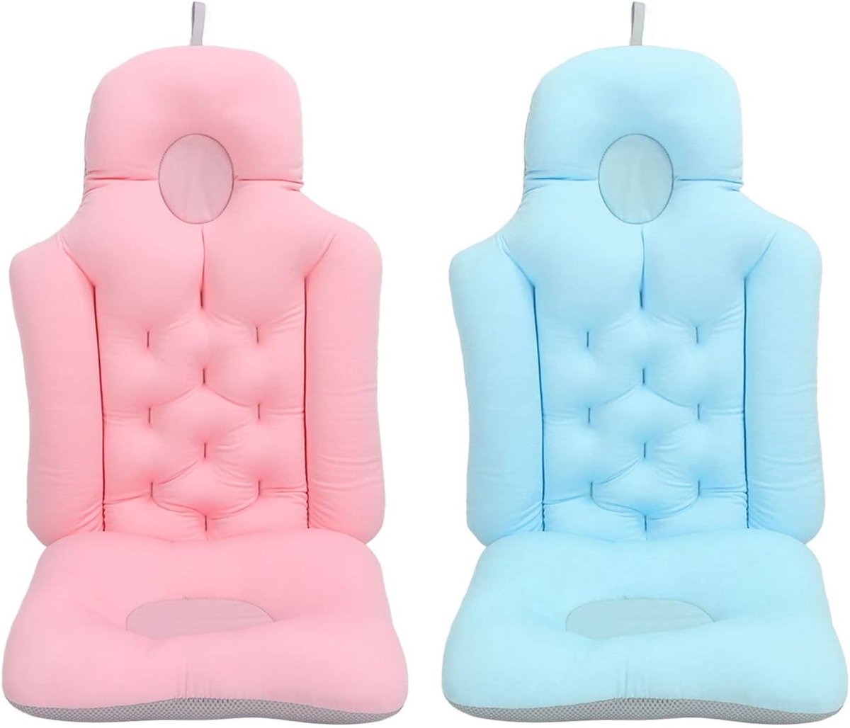 Badkussen, Badkussen Badkussen voor Het Hele Lichaam met Hoofd-, Nek-, Schouder- en Rugsteun Zacht Ademend Opvouwbaar Badkussen voor Dames, Heren, Volwassenen, Bubbelbad, Spa (roze Blauw)(blauw)