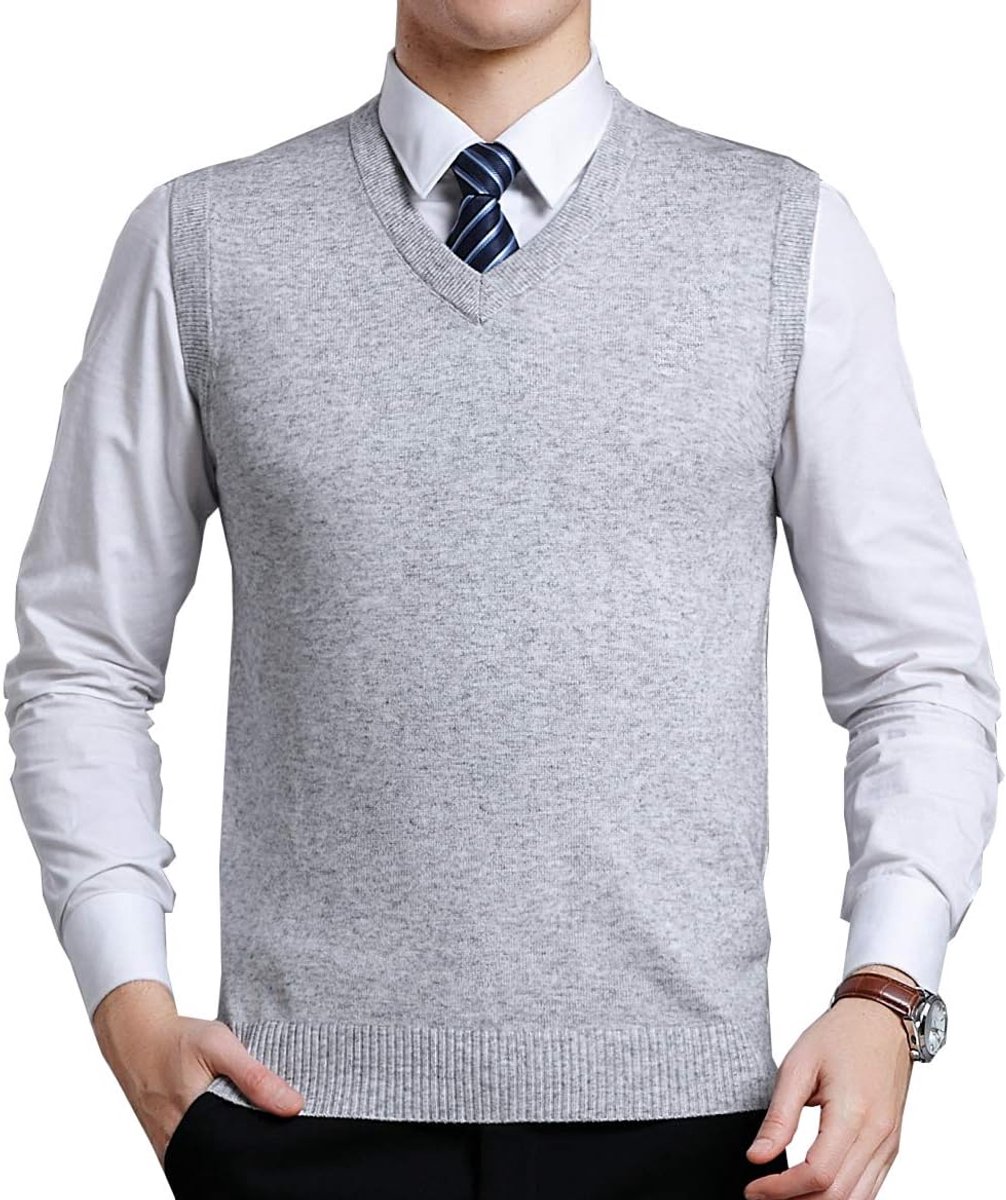Klassieke Heren V-hals Wol Mouwloze Jumper Vest Herfst Winter Warm Gebreide Gilet Slipover Vest Trui Tank Tops