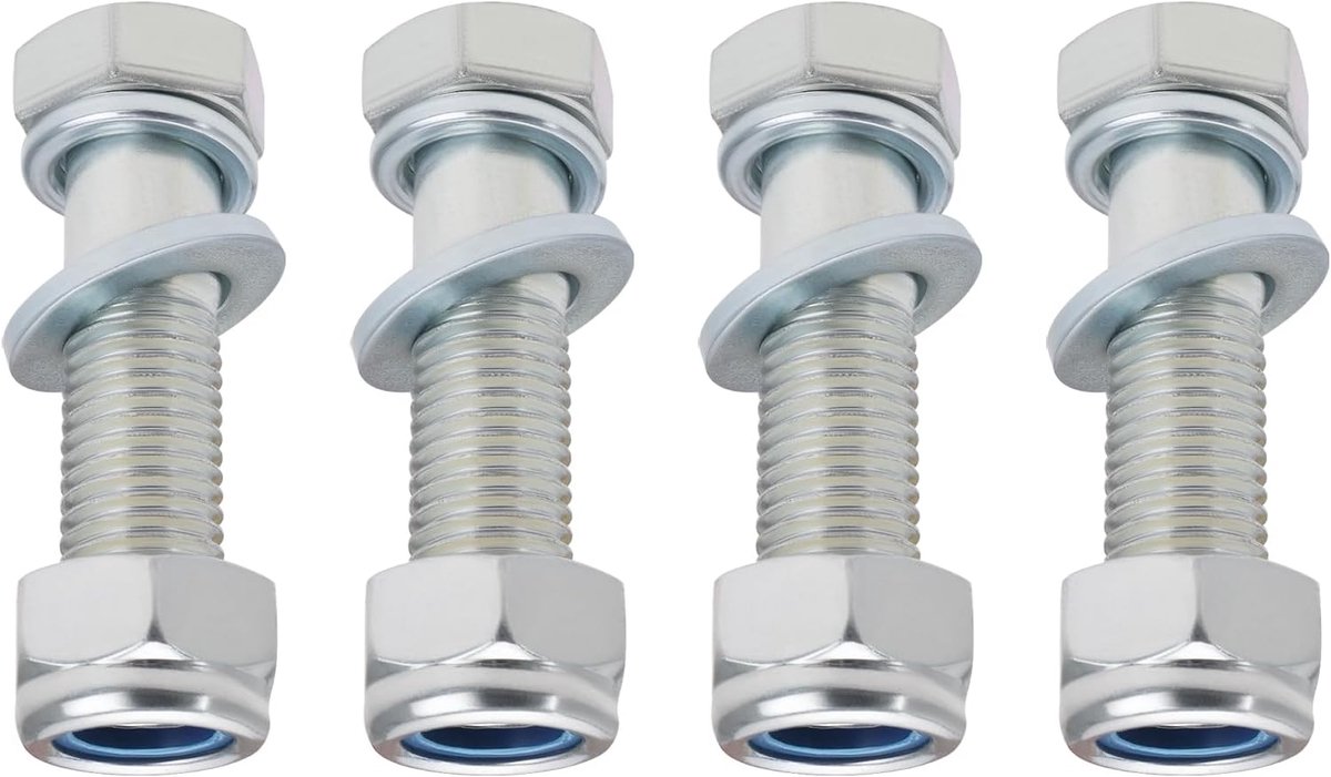 4 STKS Trekhaak Bouten M16 x 60mm met Moer Lente Wasmachine Platte Wasmachine voor Gebruik met Standaard Flens Trekhaak Trekhaak Bouten Zilver