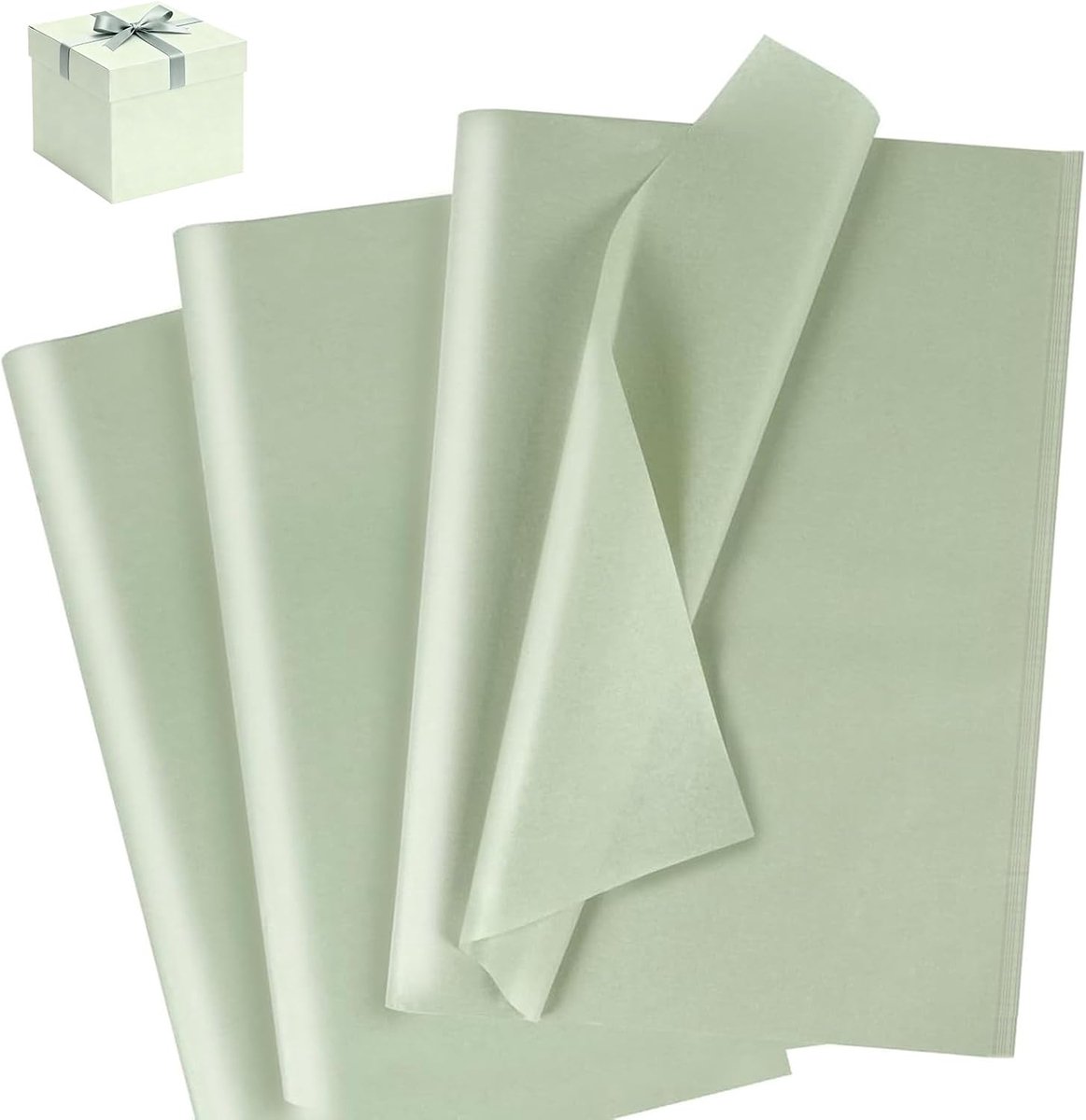 SnelShoppen - Seiden Paper Sage Green 50x35 cm, 100 Vellen, Matte, Natuurlijk voor Cadeauverpakking, Boeketten, Tafel Decoratie
