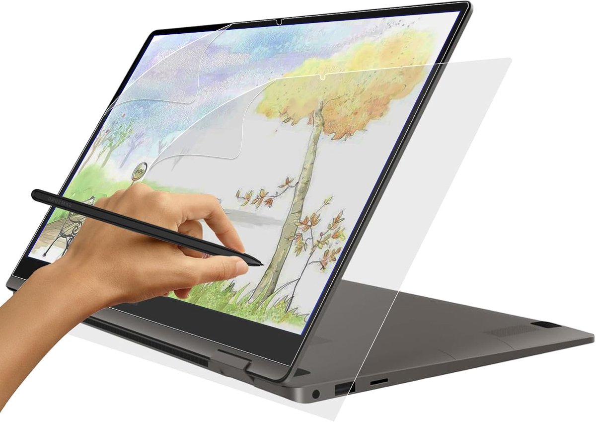 Like Papiereffect folie voor Samsung Galaxy Book3 360 laptop, 2 stuks, mat papier, PET-folie voor het tekenen van schetsen en schrijven