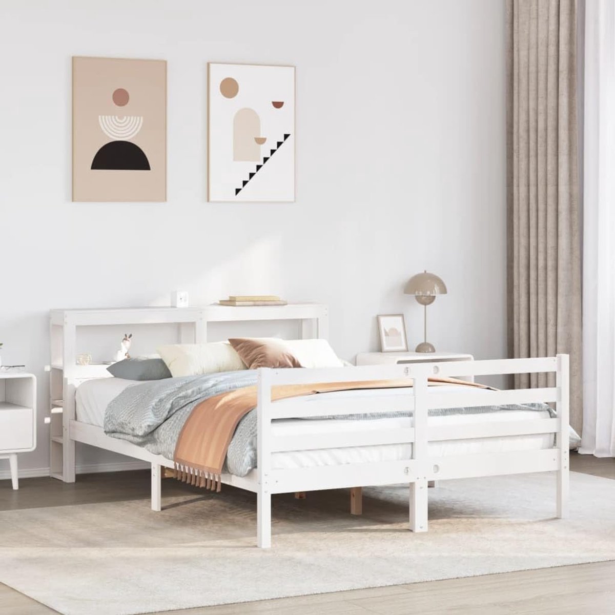 Grenenhout stabiliteit hoofdbord 160x200 cm naturel