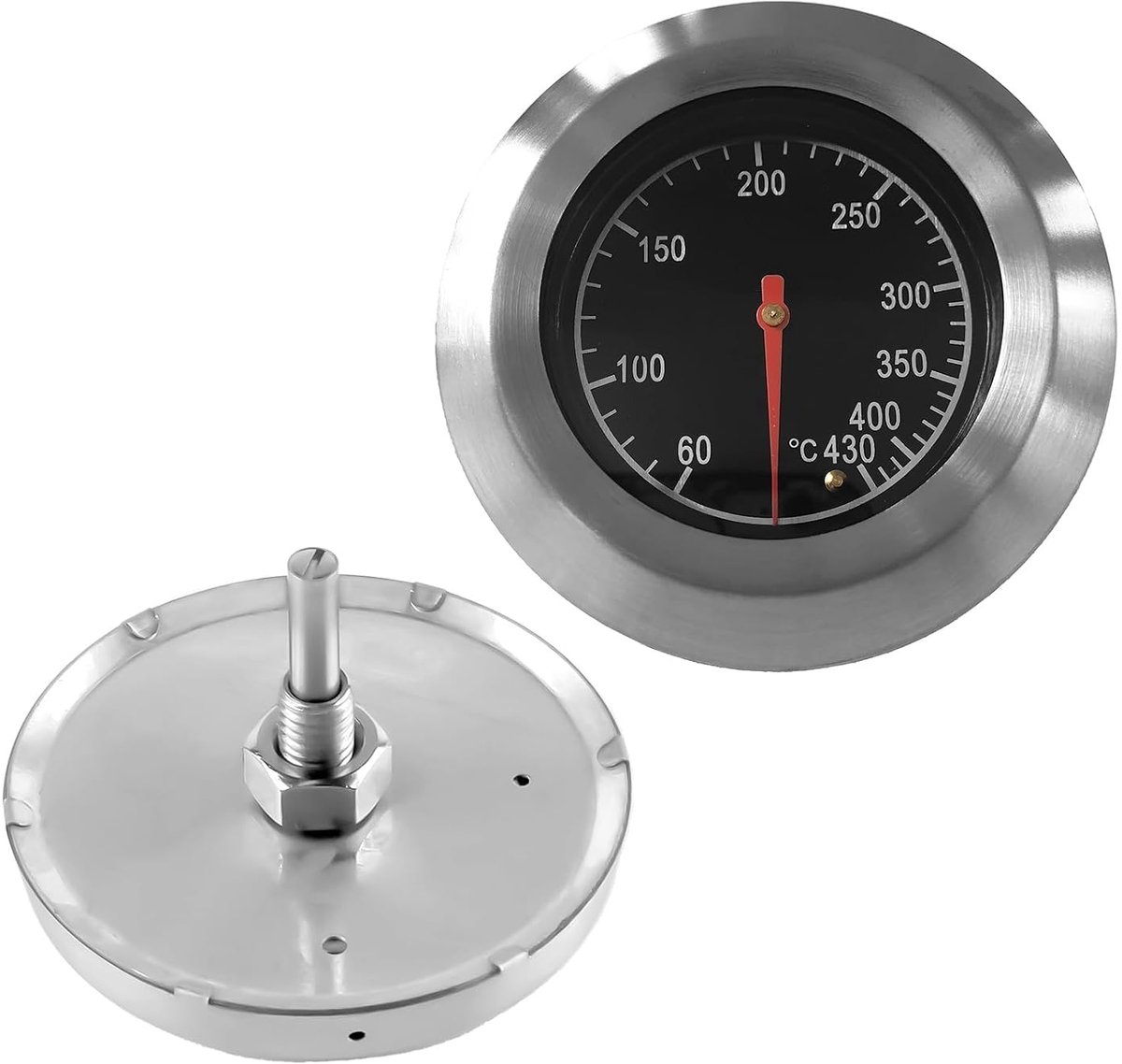Pizzaoven, magnetron, gasthermometer voor barbecue, 60-430 °C, grillthermometer voor alle barbecues, rokers en barbekkenwagens