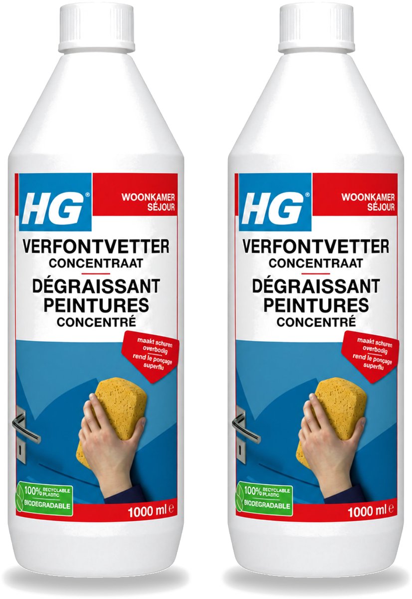 2 x HG - Verf Ontvetter Concentraat - Krachtige Ontvetter - 1L - Bulkverpakking - 2 stuks