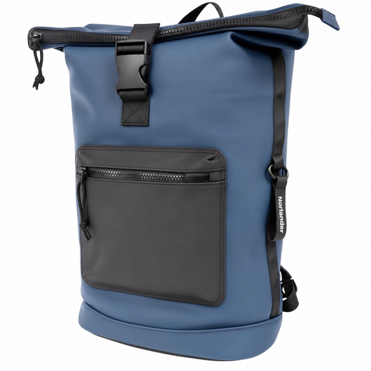 Bol.com Norländer Fietsrugzak en Fietstas Rolltop 46 liter - 17 Inch Laptopvak - Dull Pu - Blauw aanbieding