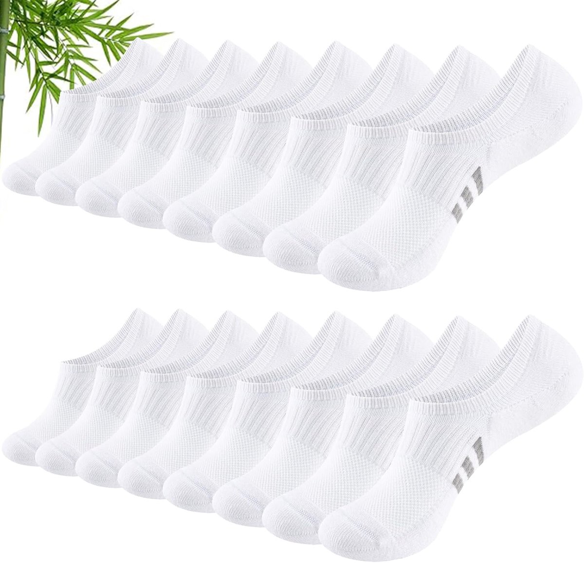Sokken van Bamboevezel, Maat 35-38/39-42, Anti-Slip Hiel, Zweetabsorberend, Lage en Gevoerde Sportsokken, Geschikt als Cadeau voor Dames en Heren
