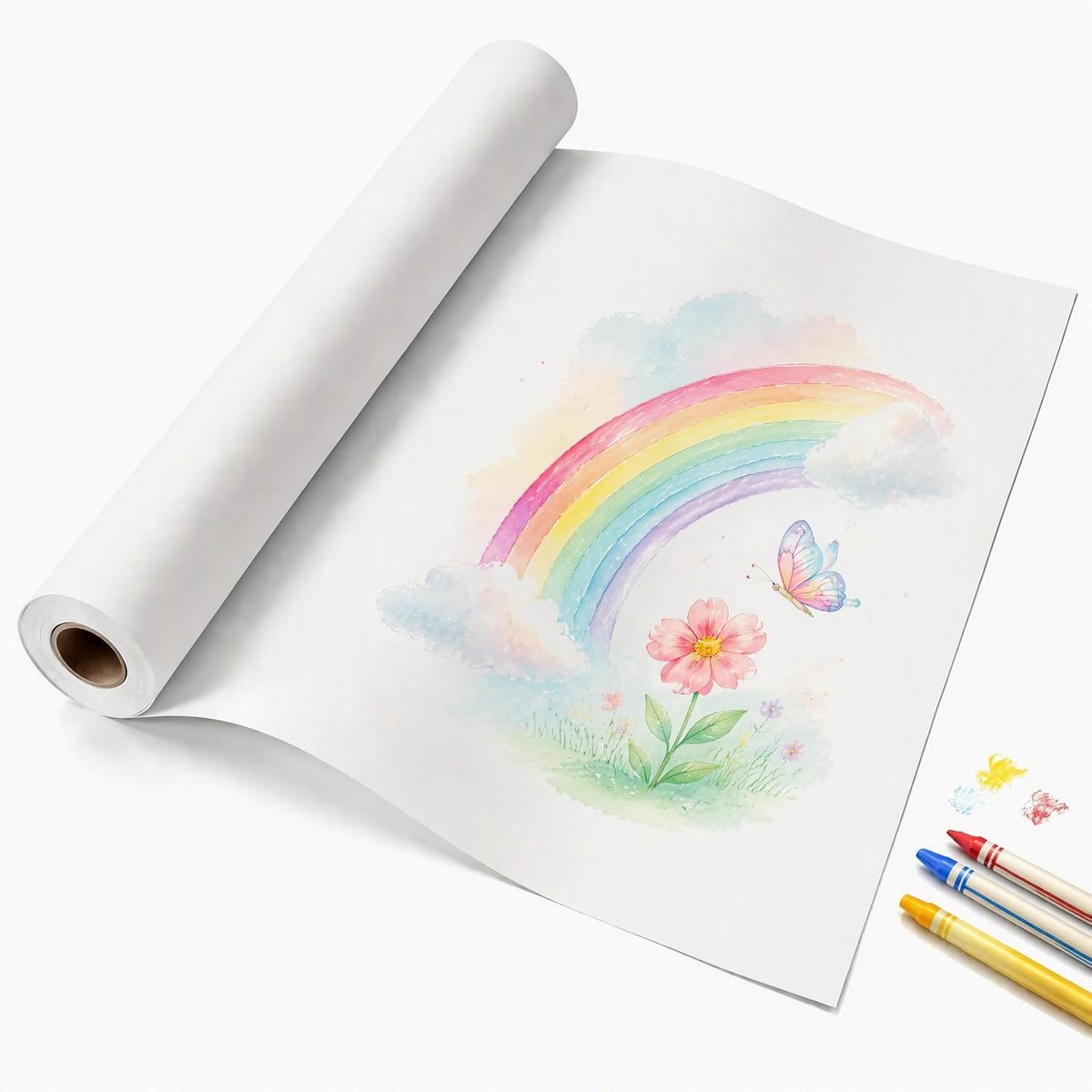 Tekenpapier rol 43 cm x 20 m, zuurvrij schilderpapier voor kinderen
