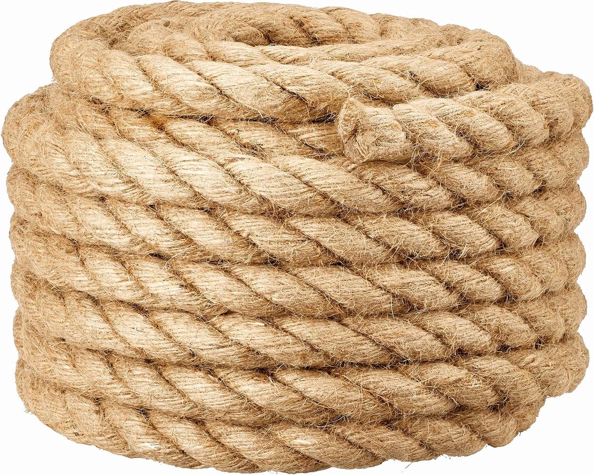 10mm Jute Afzetkabel voor DIY Trap Leuning/Balkon Vangrail/Pijp/Band Decor/Draadwikkels, Henneptouw voor Reparatie en Vervanging van Kat Krabpaal, 10mm*30m, Beige