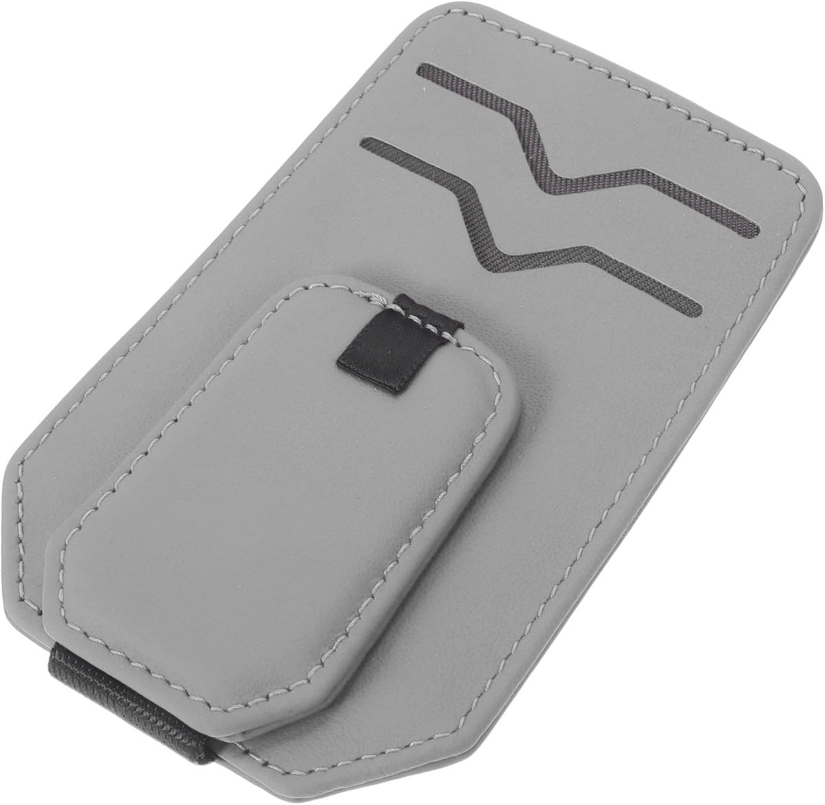Zonnebril Clip Magnetische Universele Zonneklep Brillen Houder Clip PU Leer Grijs 11x8cm 1 Stks