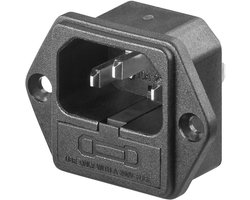 Goobay Inbouwstekker C14 met zekeringhouder en soldeeraansluiting tot 250 V en 10 A