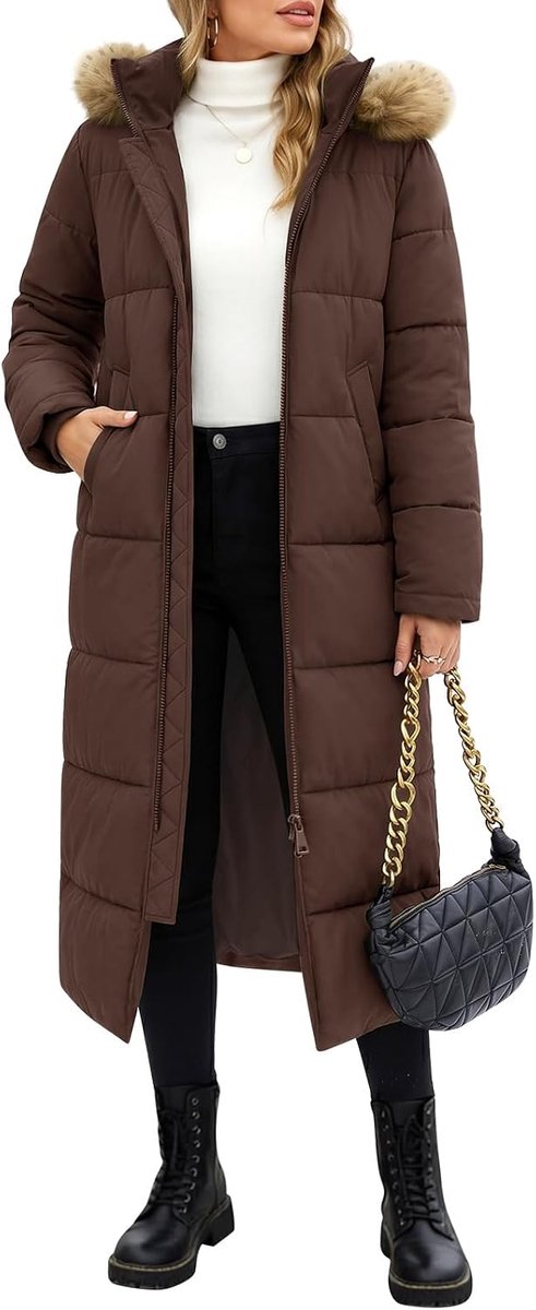 Lange winterjas voor dames, gevoerd, warm, dikke jas, parka, jassen met capuchon, gewatteerd, outwear, winddichte jas