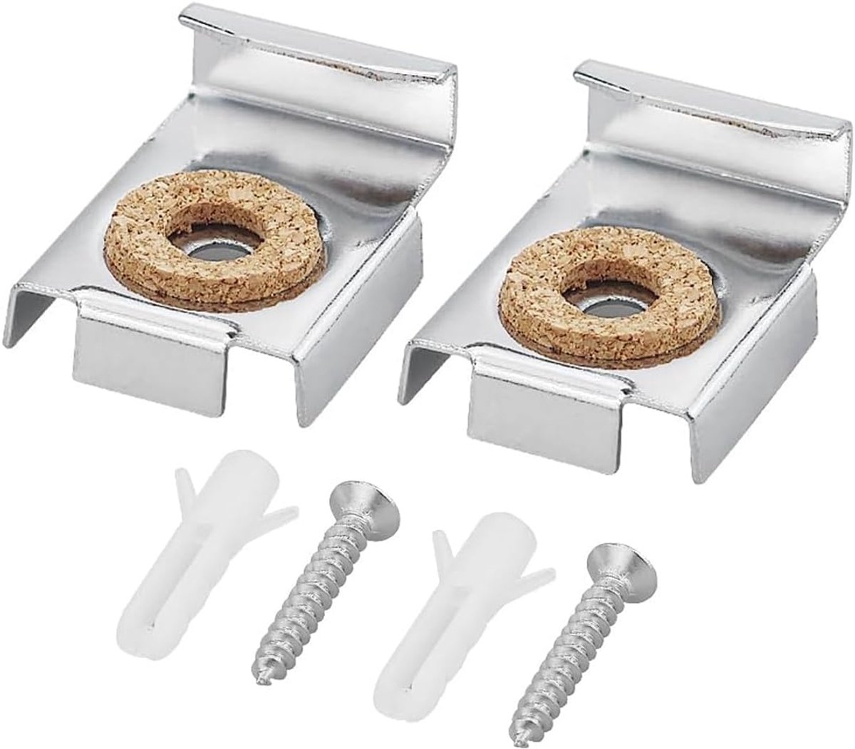 Dailygoods- Wandmontageset voor frameloze spiegels - Bevestigingsmateriaal - Spiegelclips - Geschikt voor foto's/schilderijen - Eenvoudige montage - F