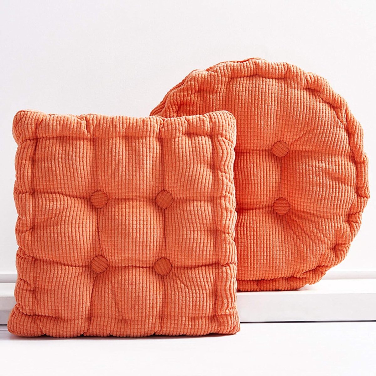 Bureau/Zitkussens/Pluche/Stoel Pad/Corduroy Mat Relax Taille Rugleuning/Zitkussen/Winter Warme Stoel Mat voor Thuiskantoor-Oranje geel Ronde diameter40cm (16")