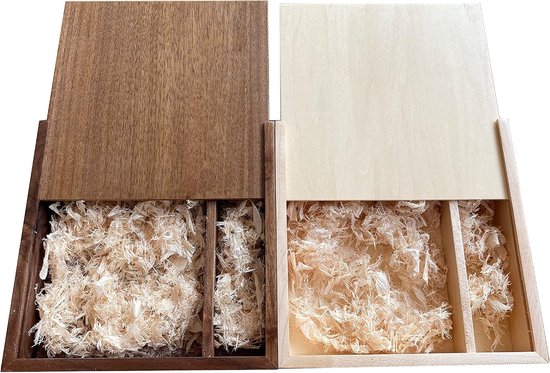Geschenkdoos met schuifblad, discrete houten dozen met schuifdeksel, USB-doos, fotodoos, bruiloft geheugenbox, voor fotografen/klanten walnoot/esdoorn (walnoothouten doos) — afbeelding 4