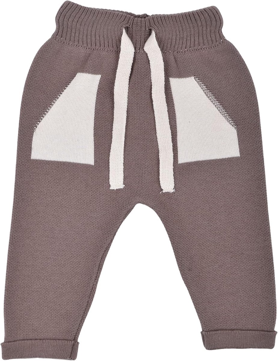 Gebreide babybroek, voor de winter, met zakken en elastische tailleband, katoen, uniseks