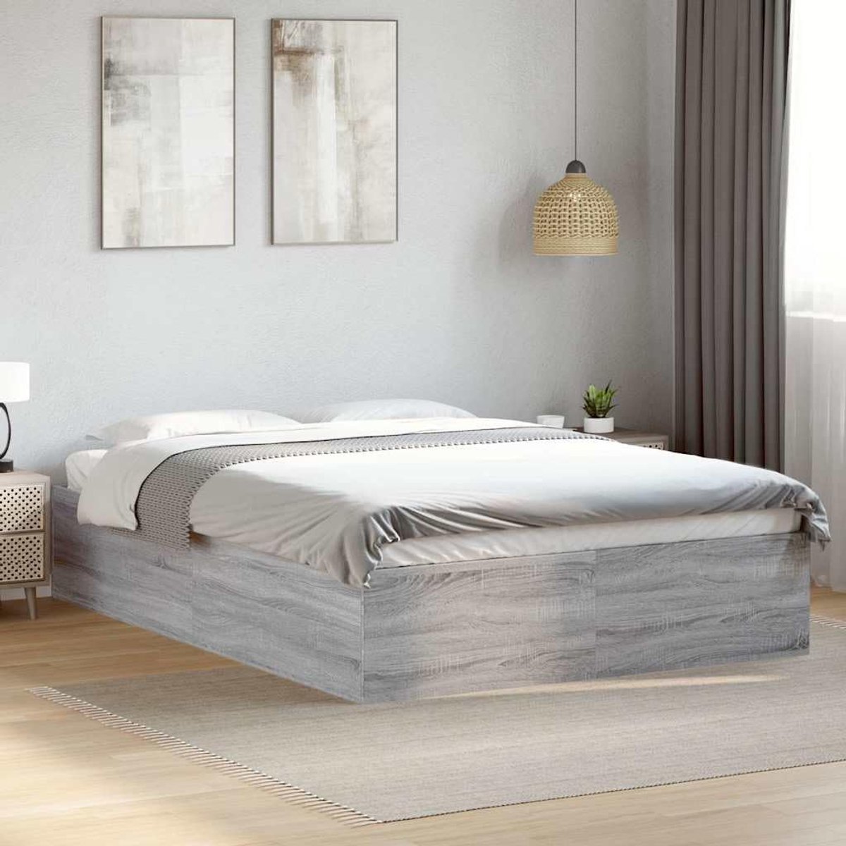 Hout grijs sonoma lattenbodem modern design 135x190 cm