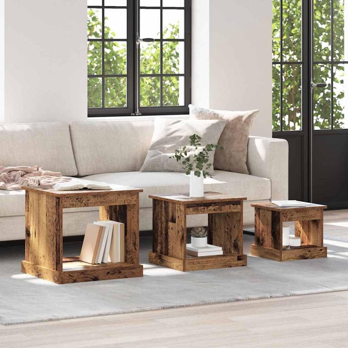 Hout Nestingtafels Rechthoekig 3 stuks