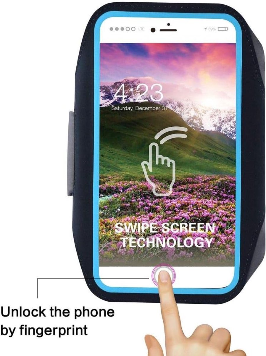 Hoes ultradunne armband sport wandelen hardlopen fitness fietsen sportschool voor MEIZU M8 LITE (2018) - zwart