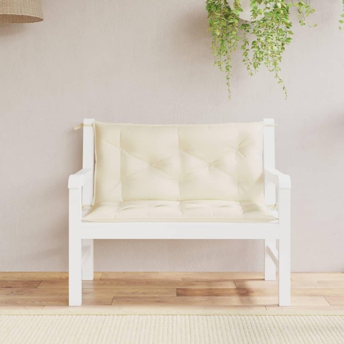 2 stuks, crème, 100 x 50 x 7 cm, Oxford-weefsel met holle vezelbekleding en antislip koorden voor buiten en binnen, ademend