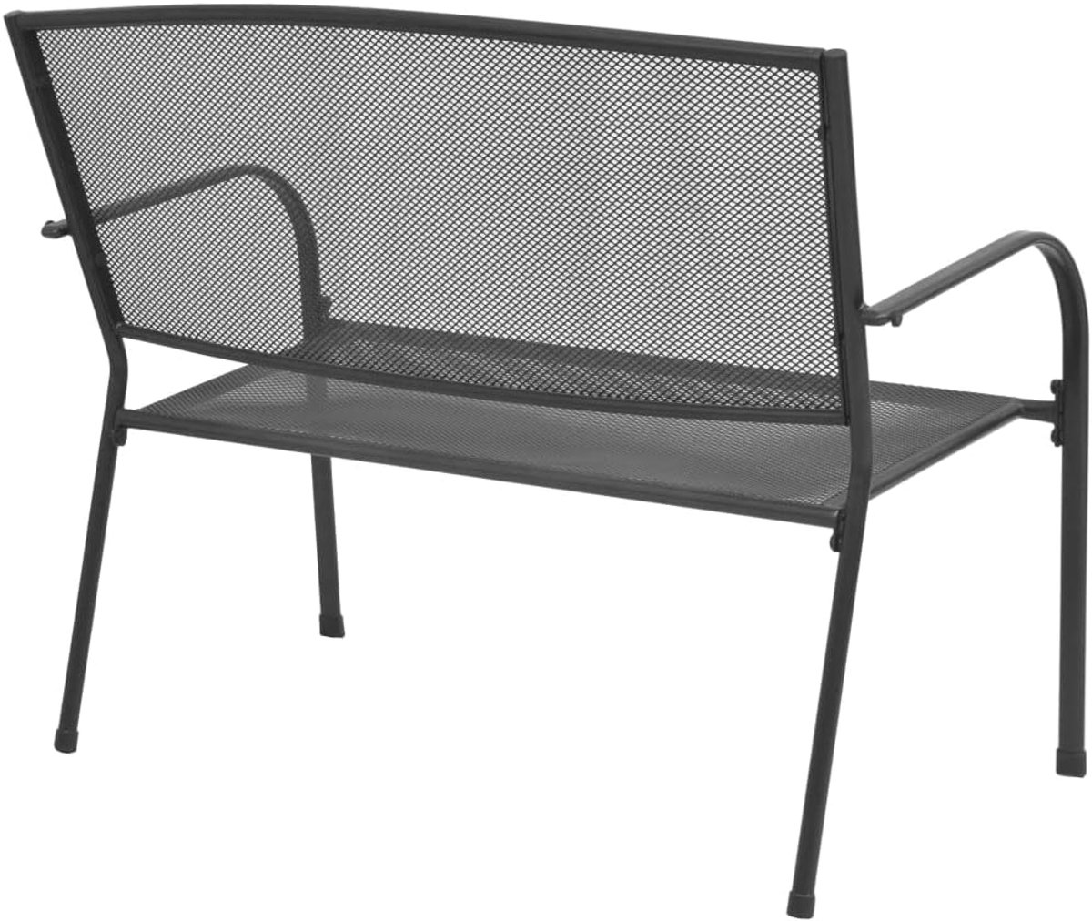 108 cm van staal en draadgaas, antraciet, metalen bank in industriële stijl voor terras, tuin of woonkamer, robuust en duurzaam