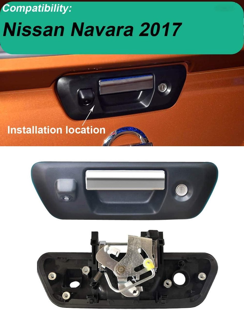 170° nachtzicht auto kofferbak handvat achteruitrijcamera voor Nissan Navara 2017 parkeerhulp kleurcamera achteruitrijsysteem parkeercamera