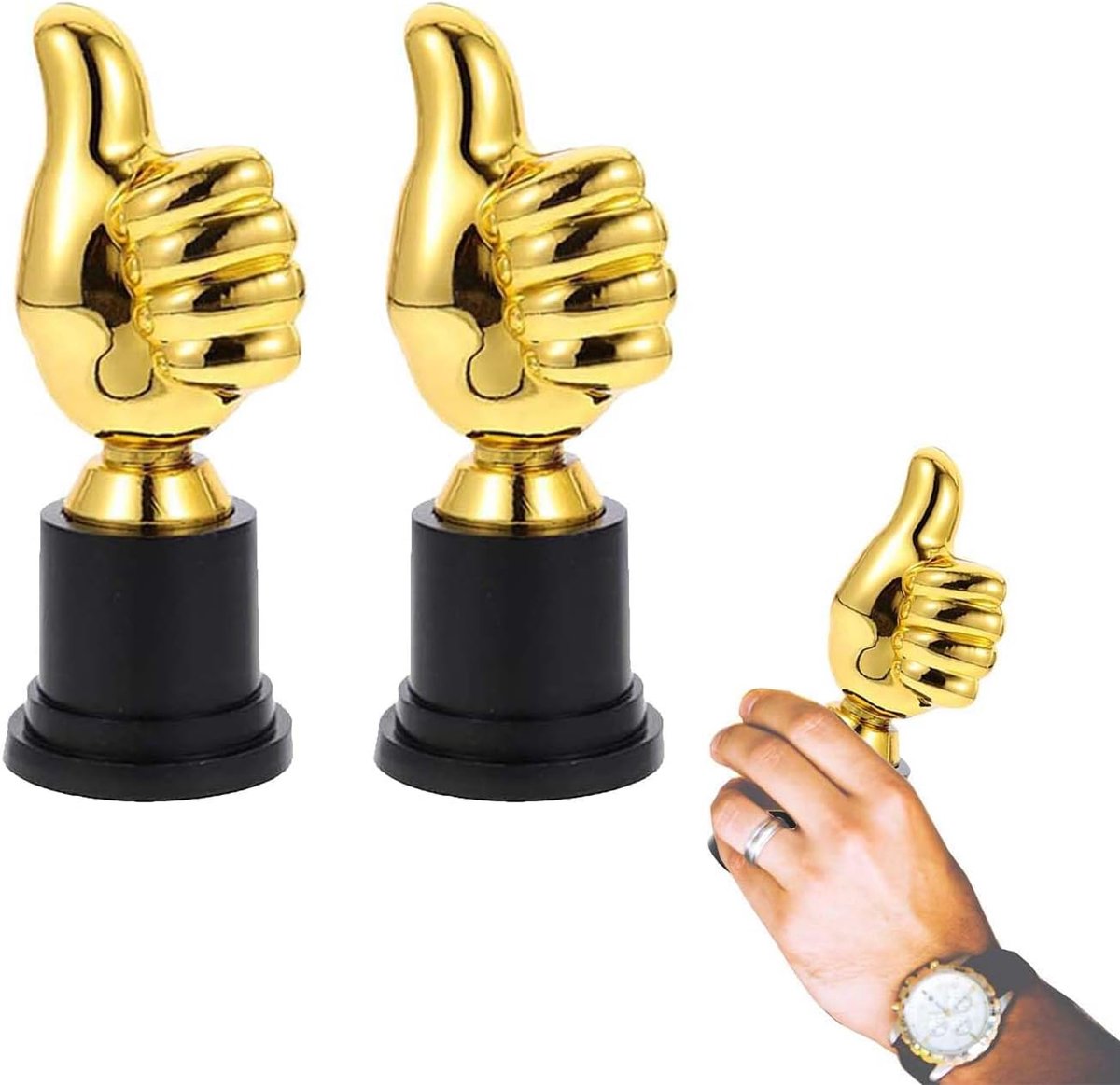 Trofeeën, Beeldje Mal, Mini Plastic Trofee Bekers