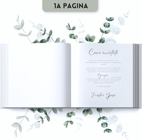 Gastenboek voor bruiloft met vragen om in te vullen (ITALIAANS, 88 dubbele pagina's) - hoogwaardig bruiloftsgastenboek voor onvergetelijke herinneringen — afbeelding 2