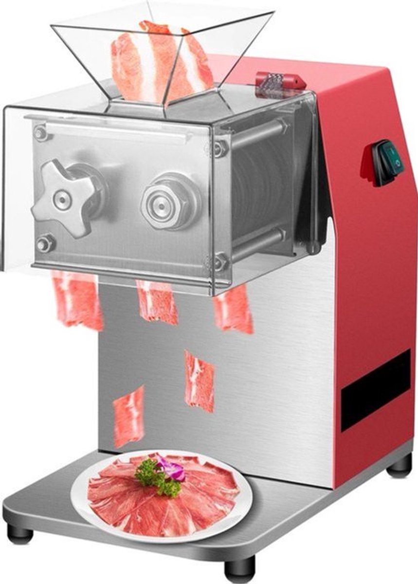Vleesmolen - Keukenmachine - Keukenrobot - Groentesnijder - 850W - 50Hz - 1440 RPM - Bladruimte 5 mm - Foodprocessor - Gehaktmolen - Rood