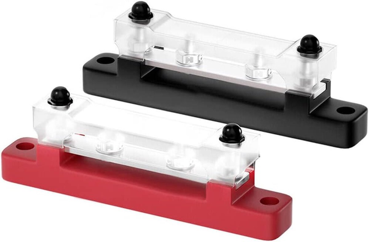 Busbar 2 terminals - met deksel - voor stroomverdeling - geschikt voor auto, boot, trailer en camper