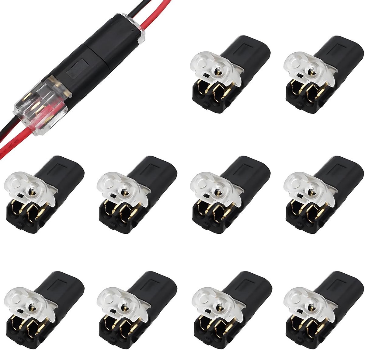 2-Pins Kabelconnector - Laag Voltage - Snelle Verbinding - Geen Strippen Vereist - Verpakking van 10 Stuks