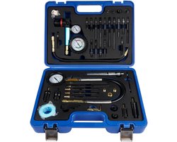 1524 Compressietester, drukverliestester, compatibel met benzine en dieselmotoren, personenauto's, vrachtwagens, motorfietsen GLOSSY AUTO PARTS