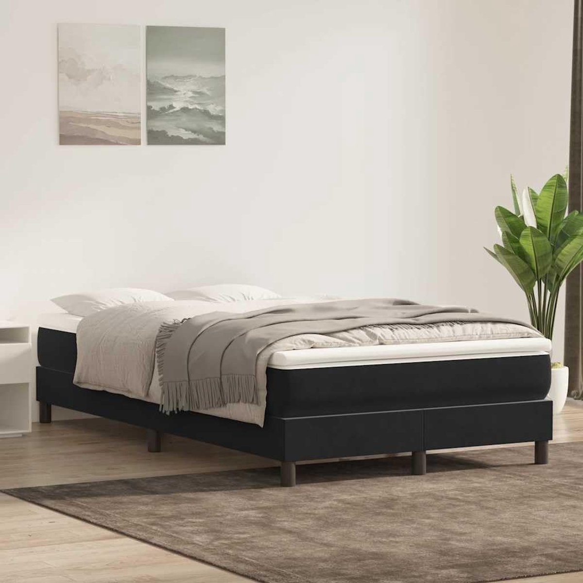 Zacht Comfort met Lattenbodem 120 x 220 cm Zwart