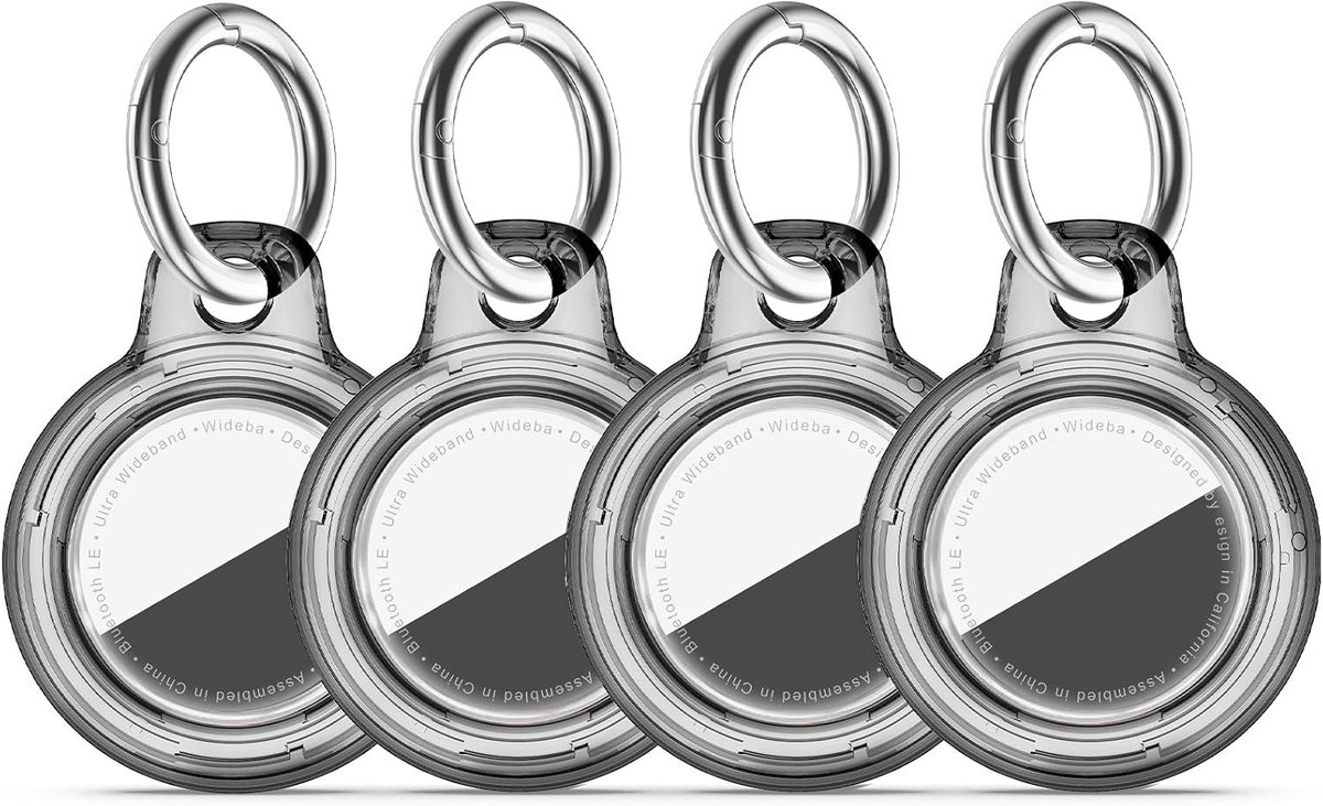 Houder voor AirTag Sleutelhanger, 4 Clear Black