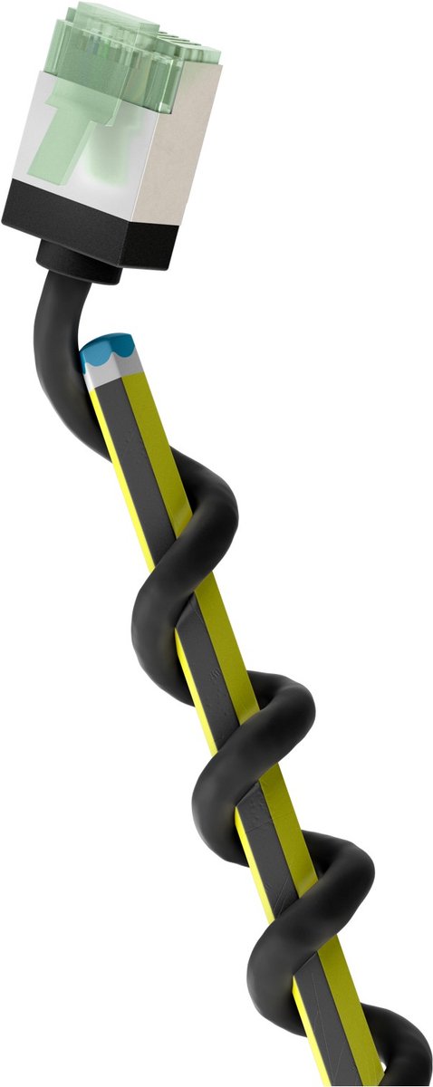 Goobay Ultraflexibele CAT 8.1 netwerkkabel, slim, U/FTP, zwart, 50 cm