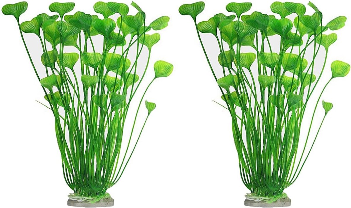 2 STUKS Groot Aquarium Waterplanten Decoratie 15.74 inch Plastic Kunstmatige Waterplanten Ornamenten voor Alle Vissen en Huisdieren