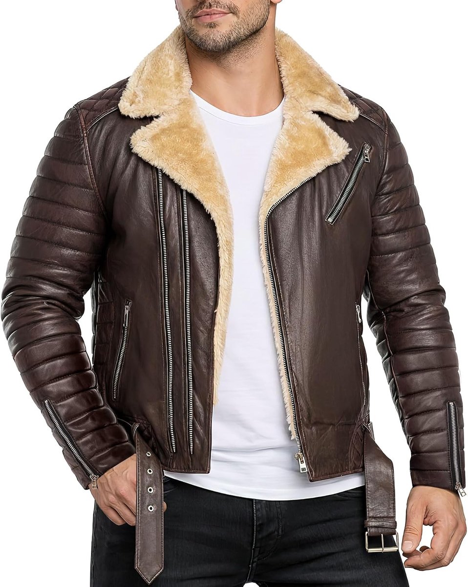 Heren Jas Leer Kunstleer Biker Bomber Urban Look Ritsdetails