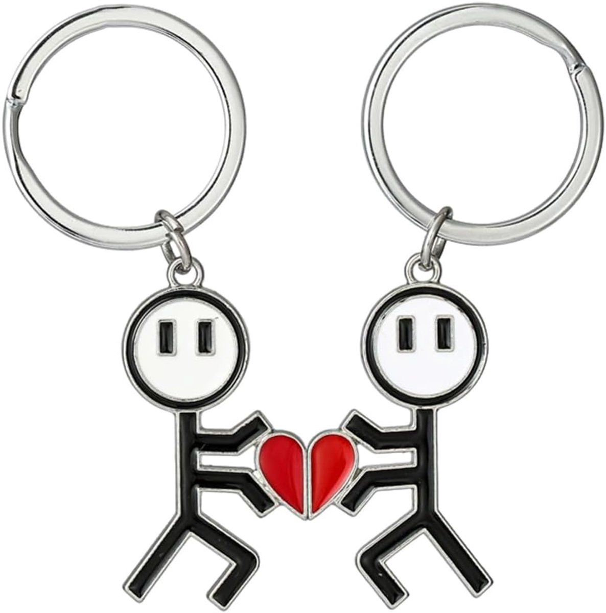 2 bijpassende sleutelhangers voor koppels, romantisch cadeau voor Valentijnsdag en verjaardag, symbool van liefde en verbinding voor koppels