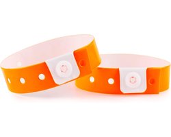 Iboo - 100 fluorescerende oranje vinyl-kunststof armbanden voor evenementen en festivals - Ideaal voor de veiligheid - 25 x 1,6 cm