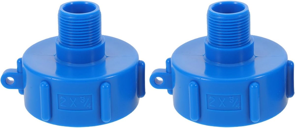 2 stuks IBC Tote slangadapter - 2 inch naar 3/4 inch reductiefitting - Snelkoppeling voor watertanks, pijpfittingadapters voor IBC tankcontainers, slangaansluitingen