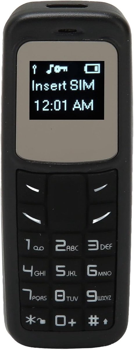 Mobiele Telefoon met Klein Toetsenbord, ABS Lichtgewicht Mini Mobiele Telefoon, Gemakkelijk Mee Te Nemen voor Sport (Zwart)
