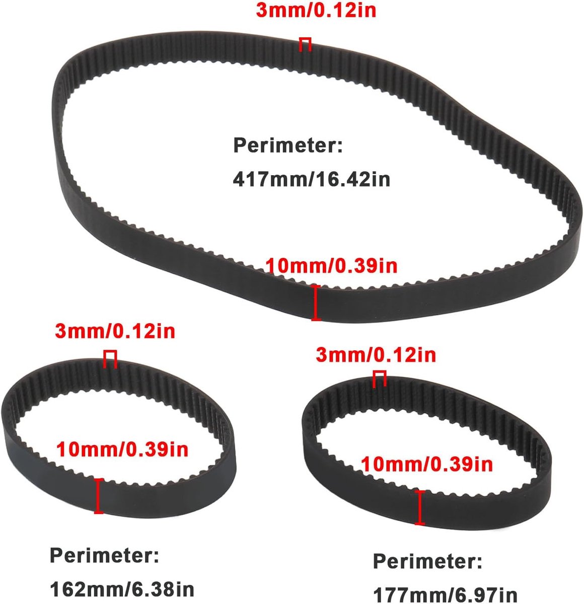 3 stks RC Auto Riem PD7670 PD7669 PD7668 Compatibel met Thunder Tiger TS4N