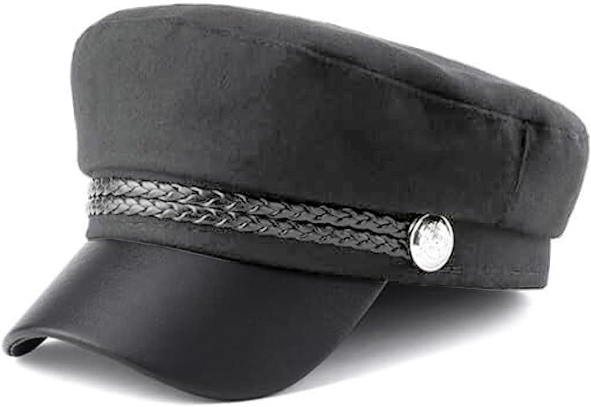 Ballonmuts voor dames, Fiddler-pet, chirmmuts voor alle seizoenen, Newsboy Hoed voor dames, Newsboy Cap, geschikt voor alle seizoenen, grijs